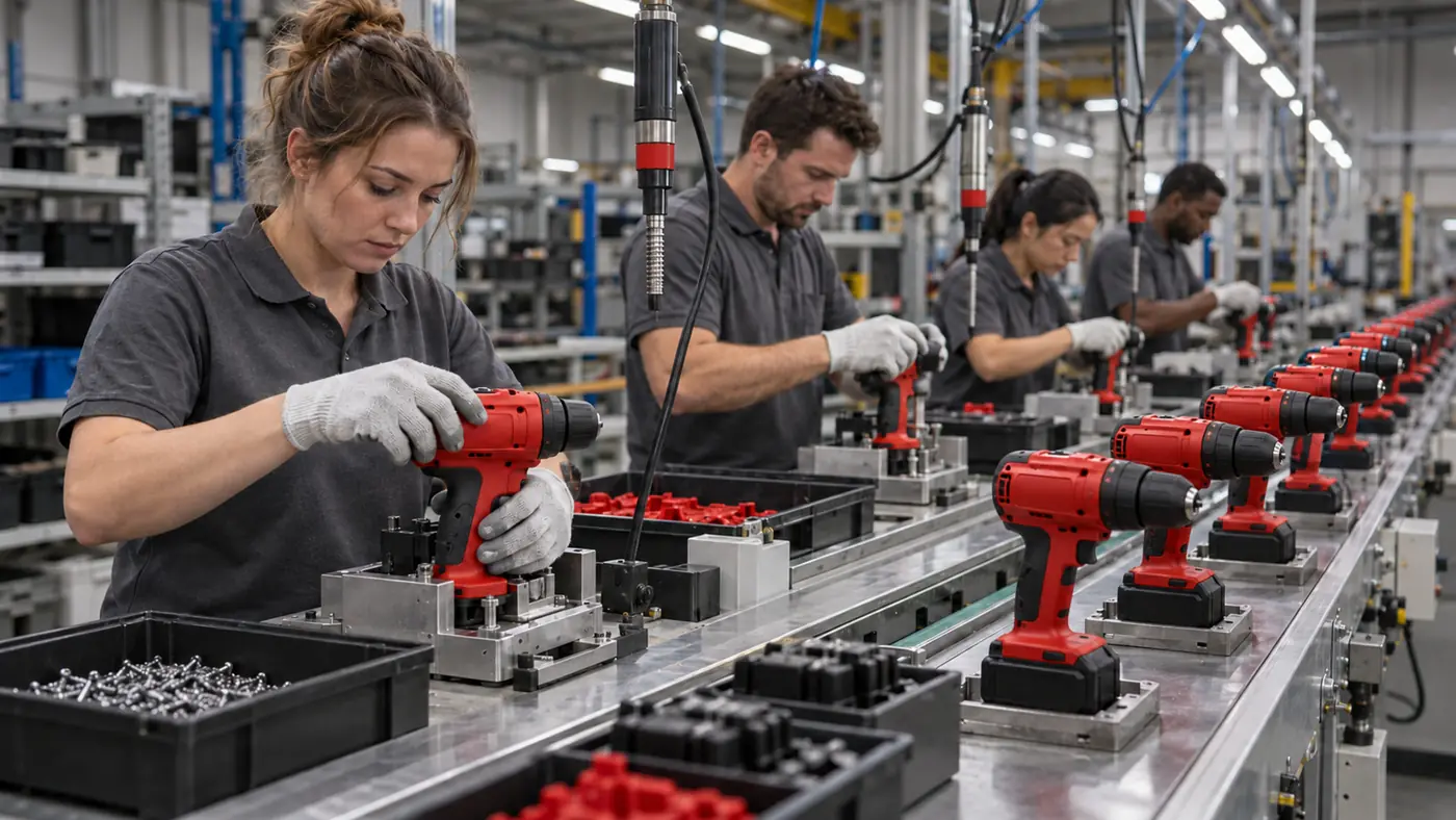 Cordless drill assembly line